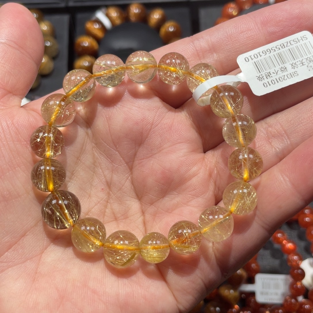 水晶未镶嵌手链金发晶9-11mm左右