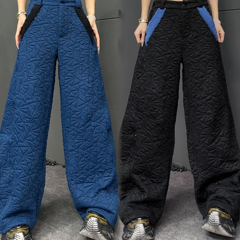 【亿火】冬季新款百搭时尚加绒休闲裤女装阔腿裤 G10-36731