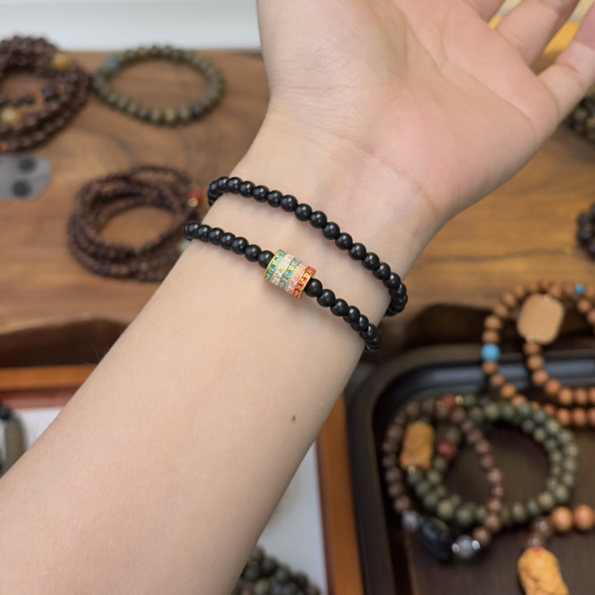 【梵音】五条经文转运珠黑檀4mm双圈