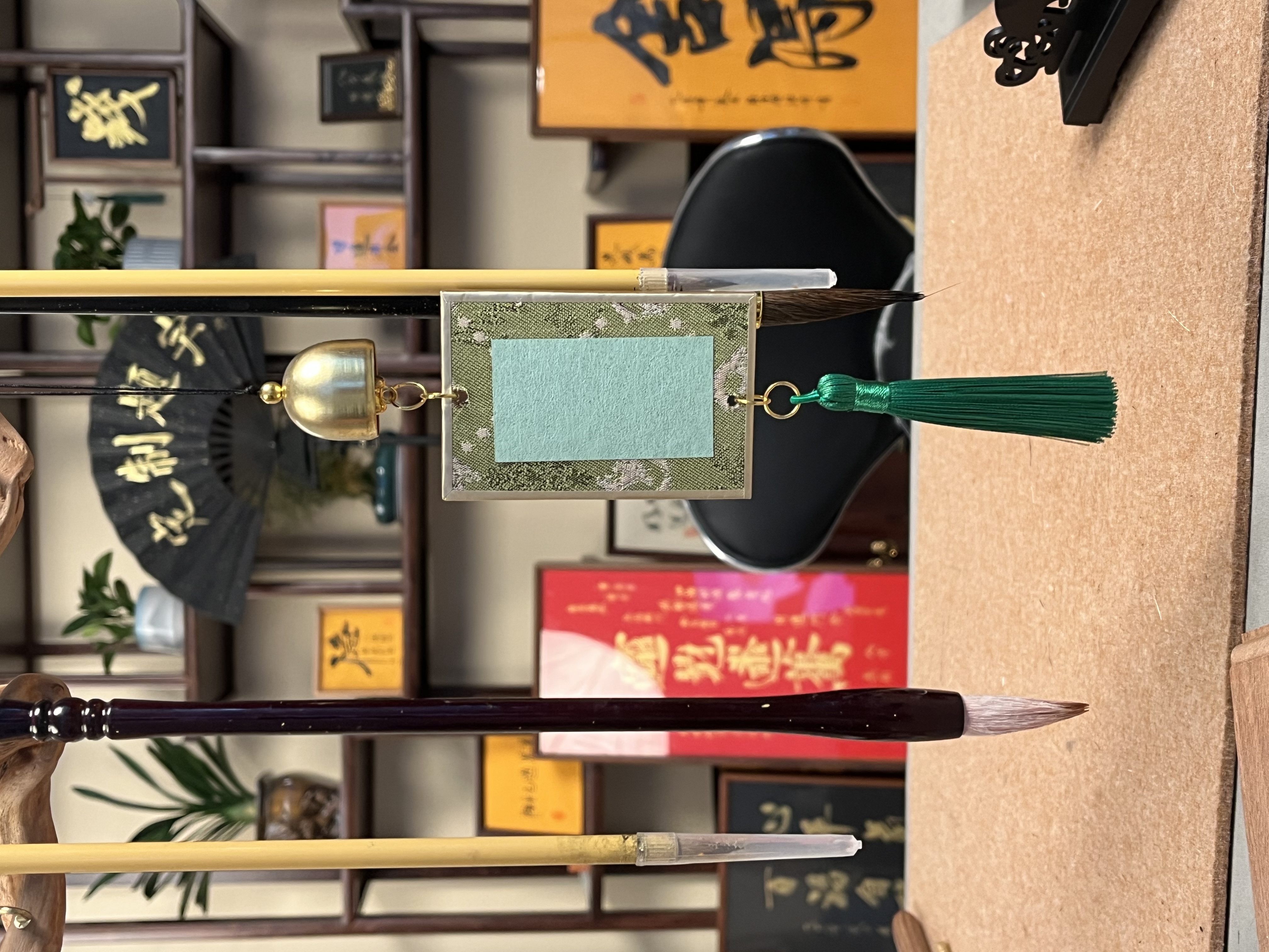 文创 宋锦 硬卡 书法 风铃【手写手绘】