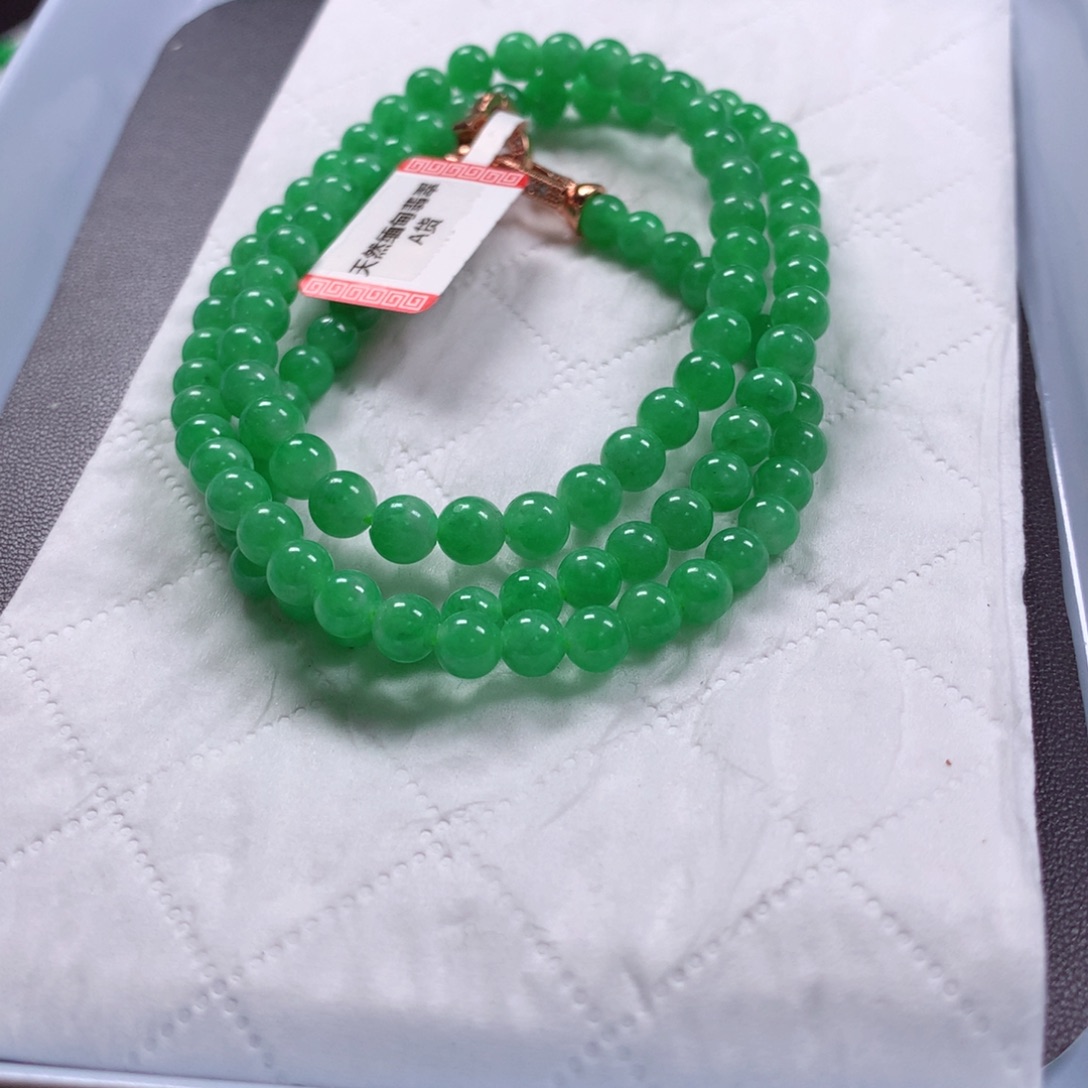 翡翠未镶嵌颈饰项链