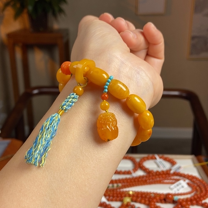 琥珀手链未镶嵌蜜蜡手串9