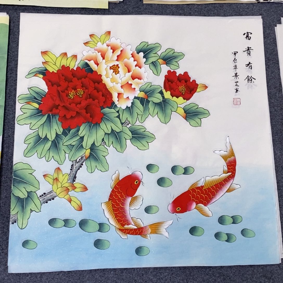 国画尺寸68✖️68工笔斗方手绘
