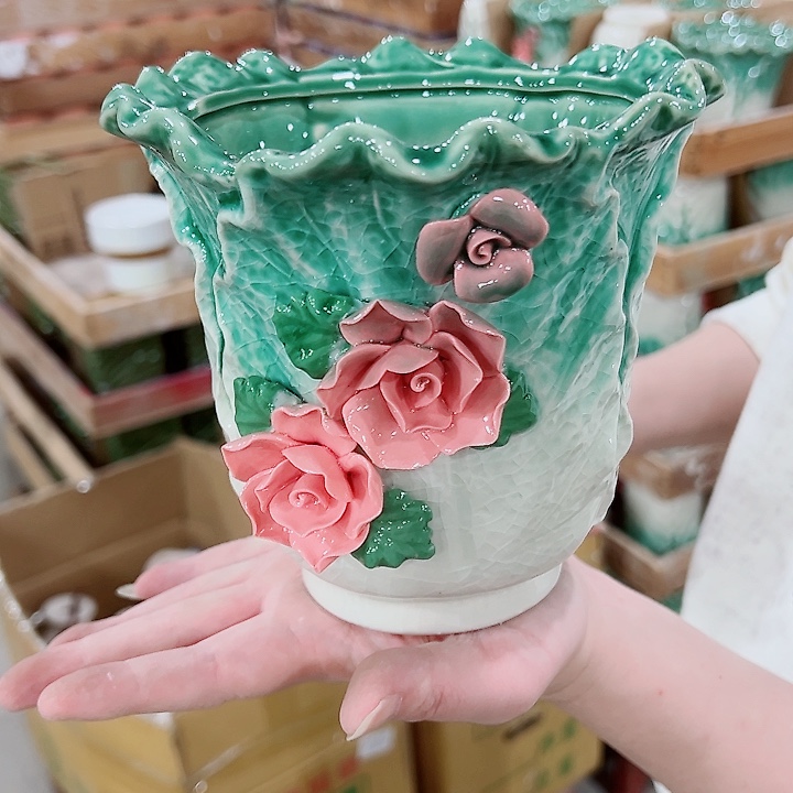 有孔，凑单福利满10元发货陶瓷多肉花盆！