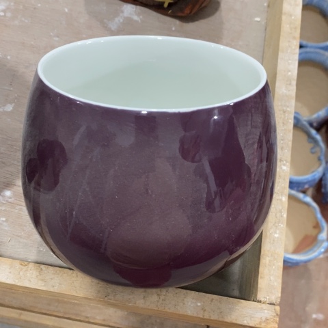 陶瓷水培紫色蛋形1223333