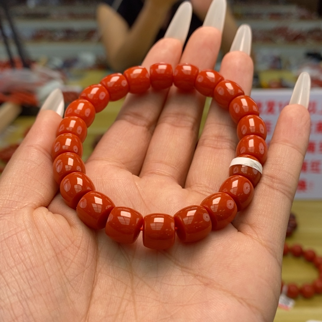 南红玛瑙9mm+单圈手串多样性发未镶嵌
