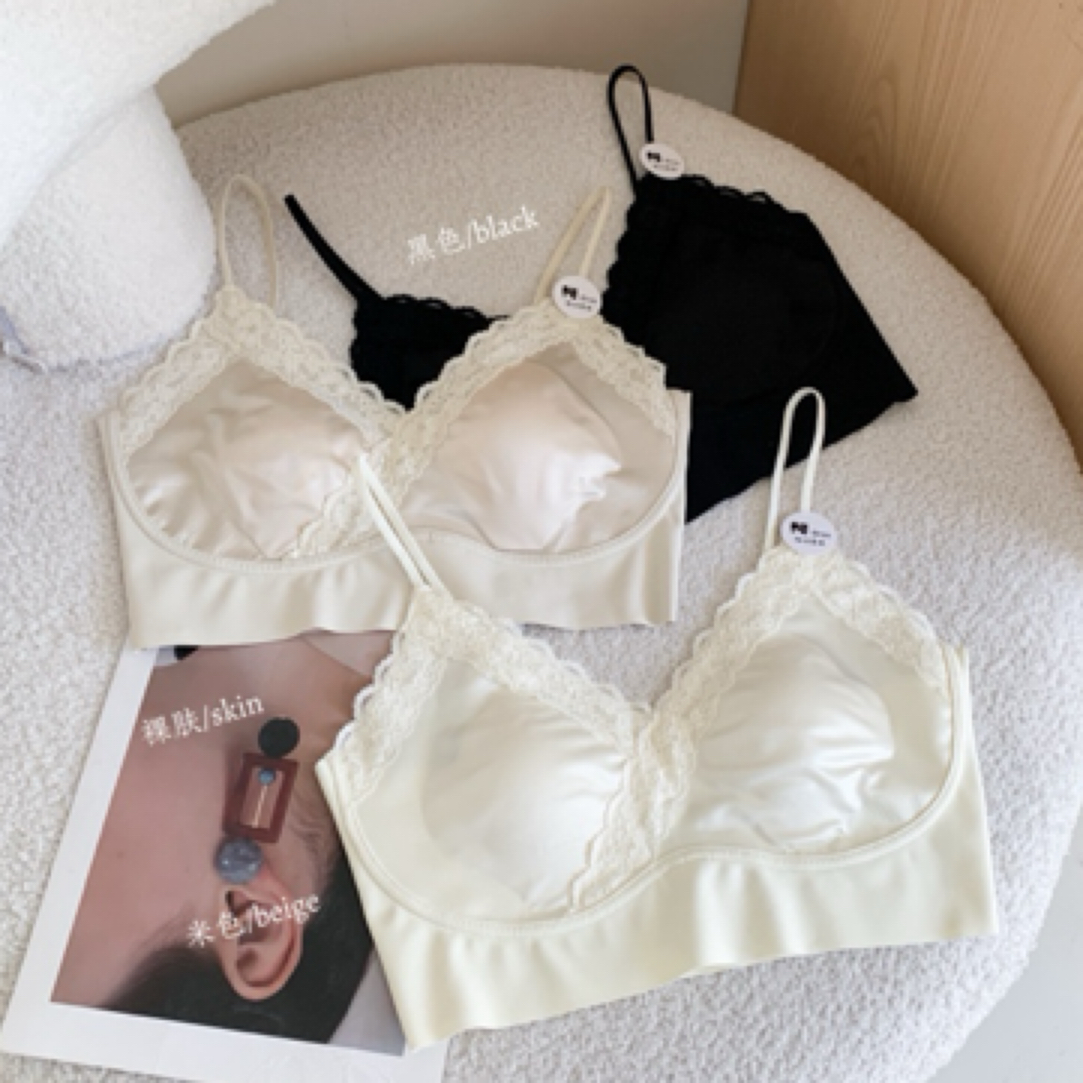 秀赛卡63202 南法蕾丝深V显瘦小吊带猫爪杯内衣