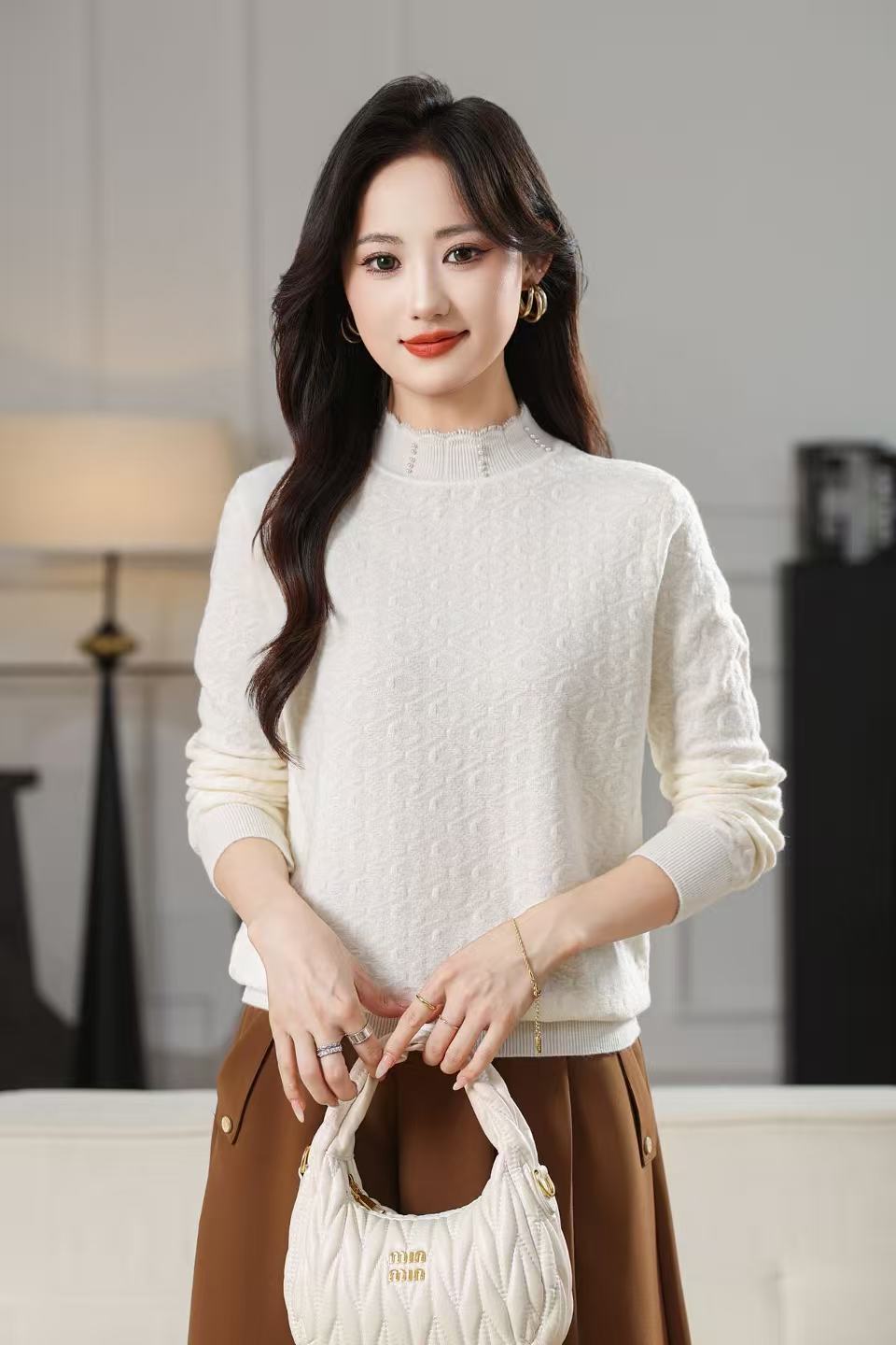 2025新款秋冬可外穿内搭女士打底衫宽松休闲减龄#25080