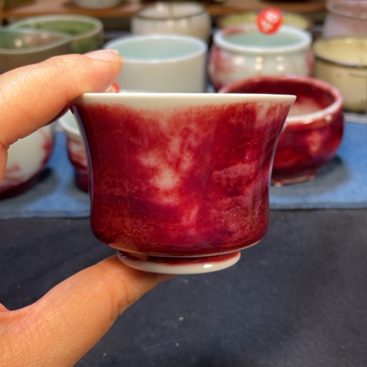 【闪购商品】摆件钧瓷玉石釉喇叭杯