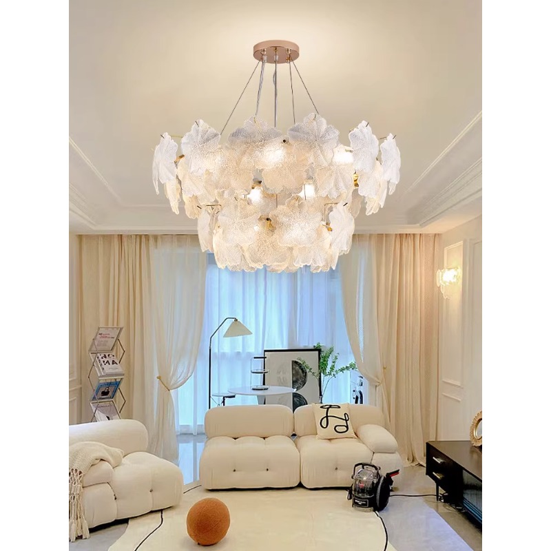 法式奶油风客厅吊灯轻奢雪花创意大气后现代卧室酒店公寓网红灯具