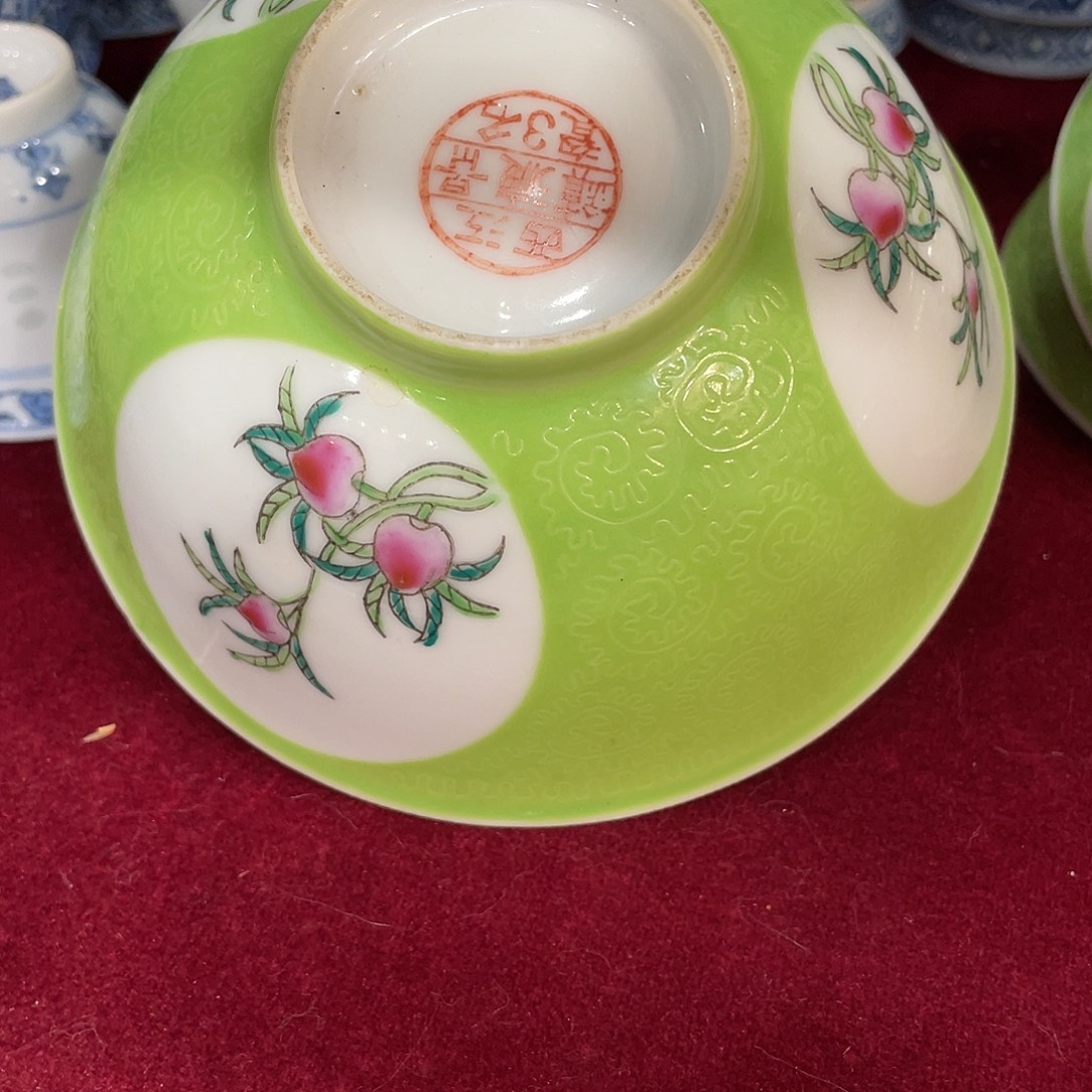 众***店瓷片景德镇粉彩扎道饭碗