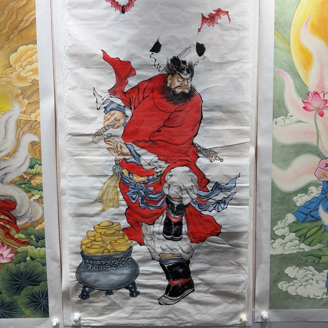 顺***地国画钟馗作品带框包邮