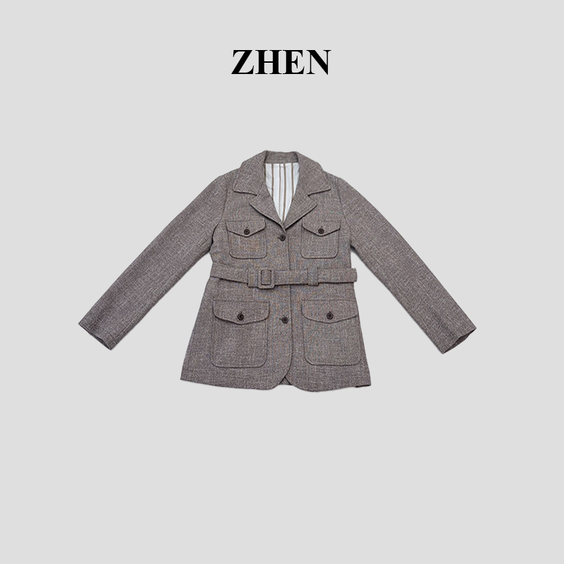 【ZHEN】25K01952 2025新款时尚气质显瘦小众设计师款时尚外套女