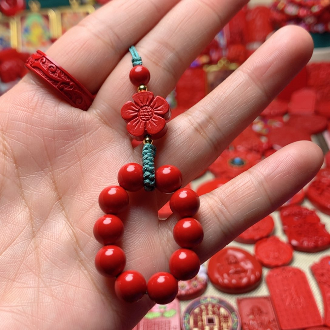 天然辰砂工艺品朱砂手机坠