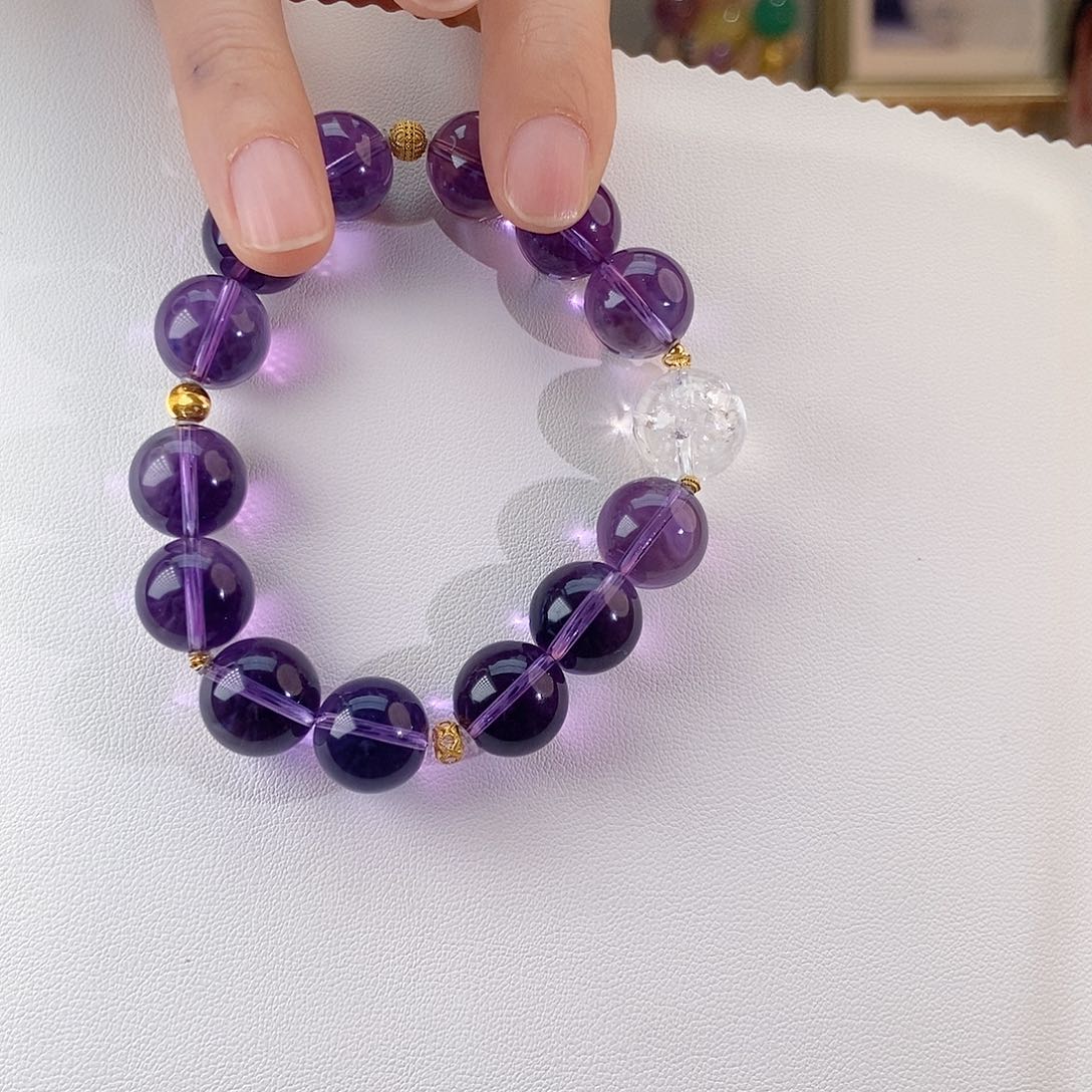 18K金镶嵌手链紫晶