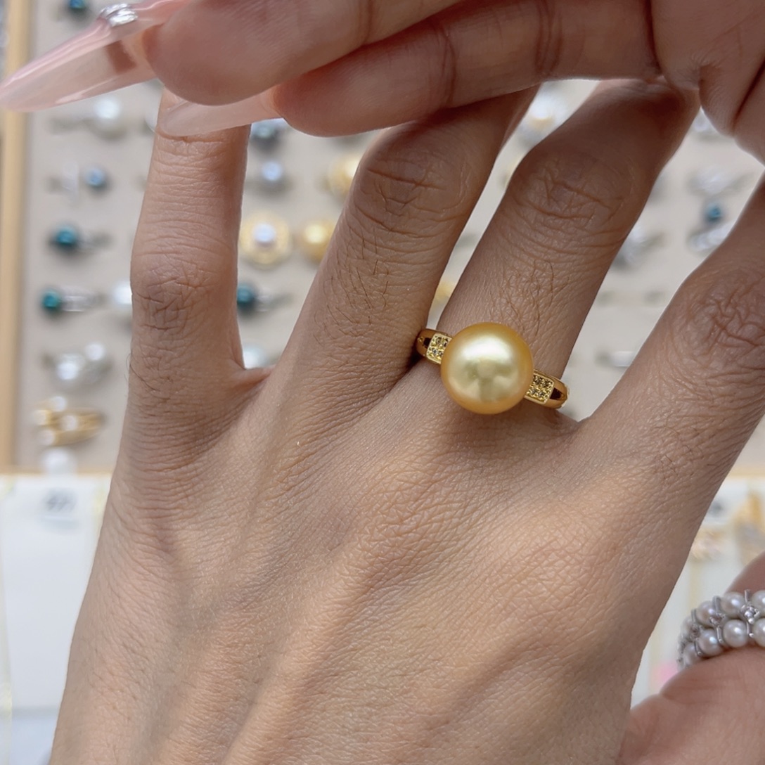 y***.淡水珍珠戒指合金