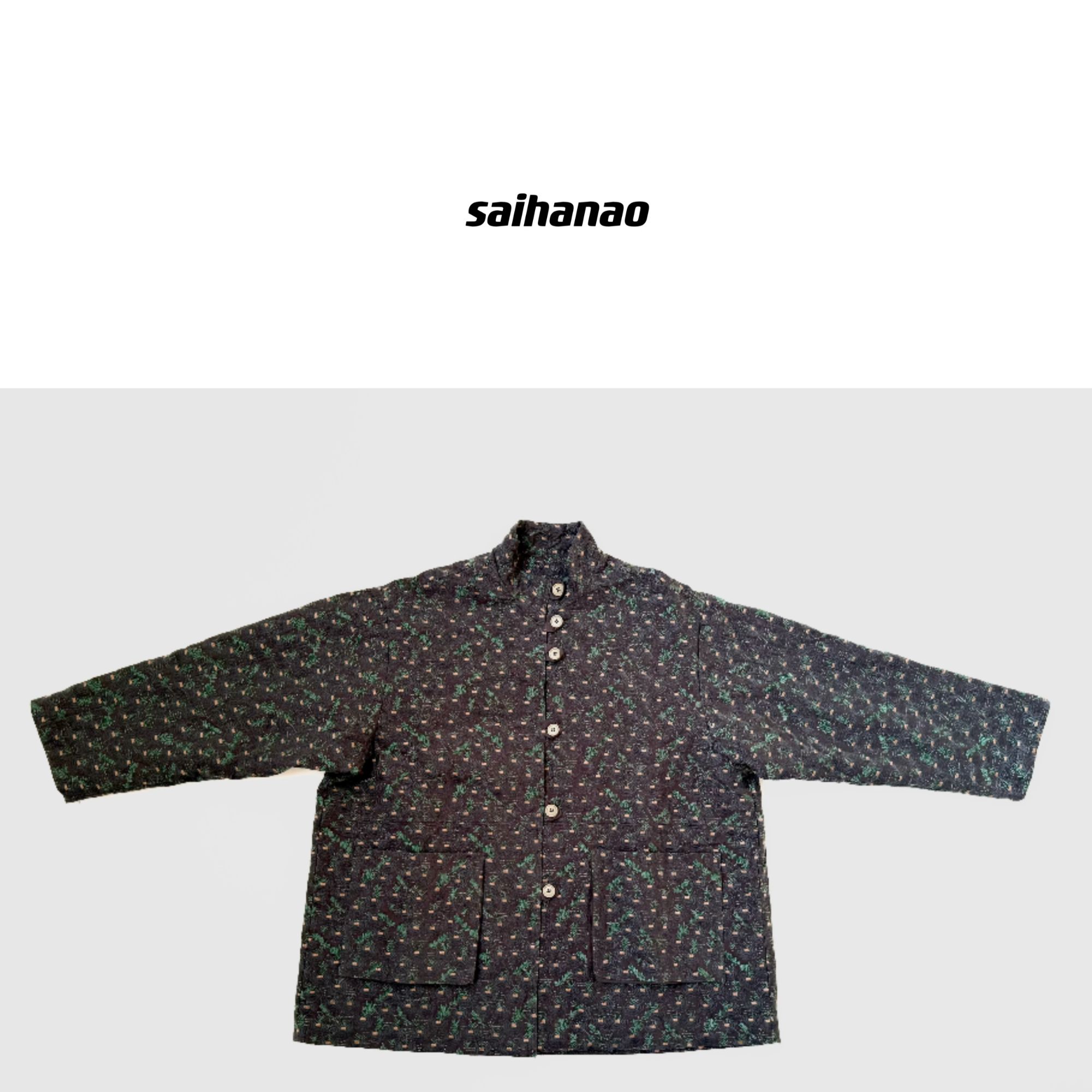 寒椿花刺绣立领外套