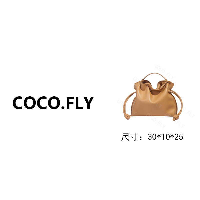 纯色福袋小众设计真皮腋下斜挎包中号BK-5999暖沙棕30*10*25