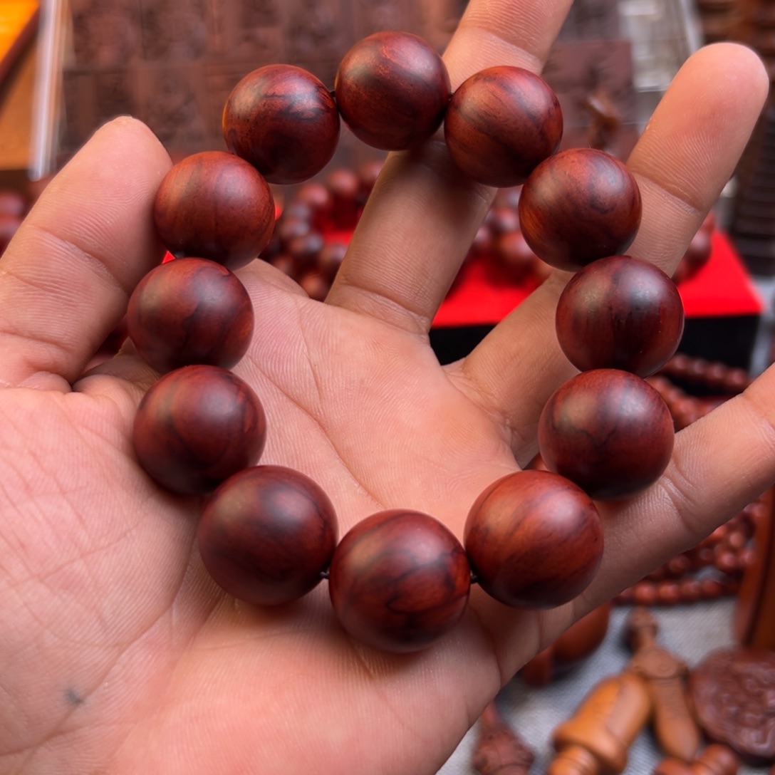 木质类雷击枣木满血手串