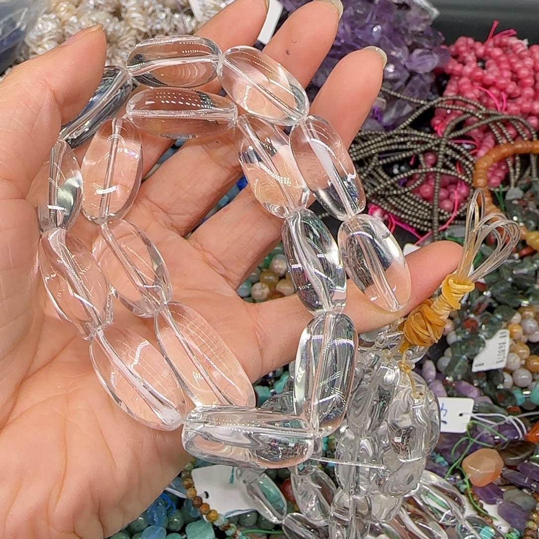 玛瑙/玉髓合金珠宝半成品涵*贝白水晶拍三86发一条