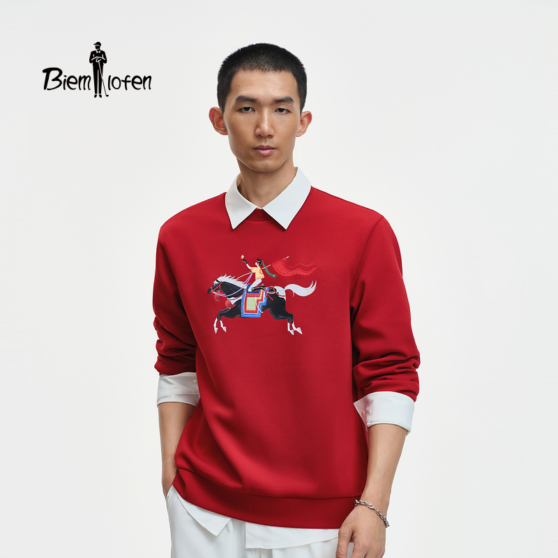 【故宫宫廷文化联名】比音勒芬2026春季新款男士亲肤柔软长袖T恤
