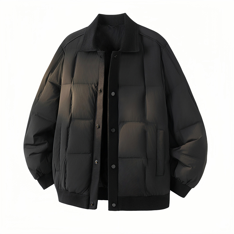 美式翻领百搭白鸭绒保暖羽绒服男冬季休闲户外防风男士上衣25186