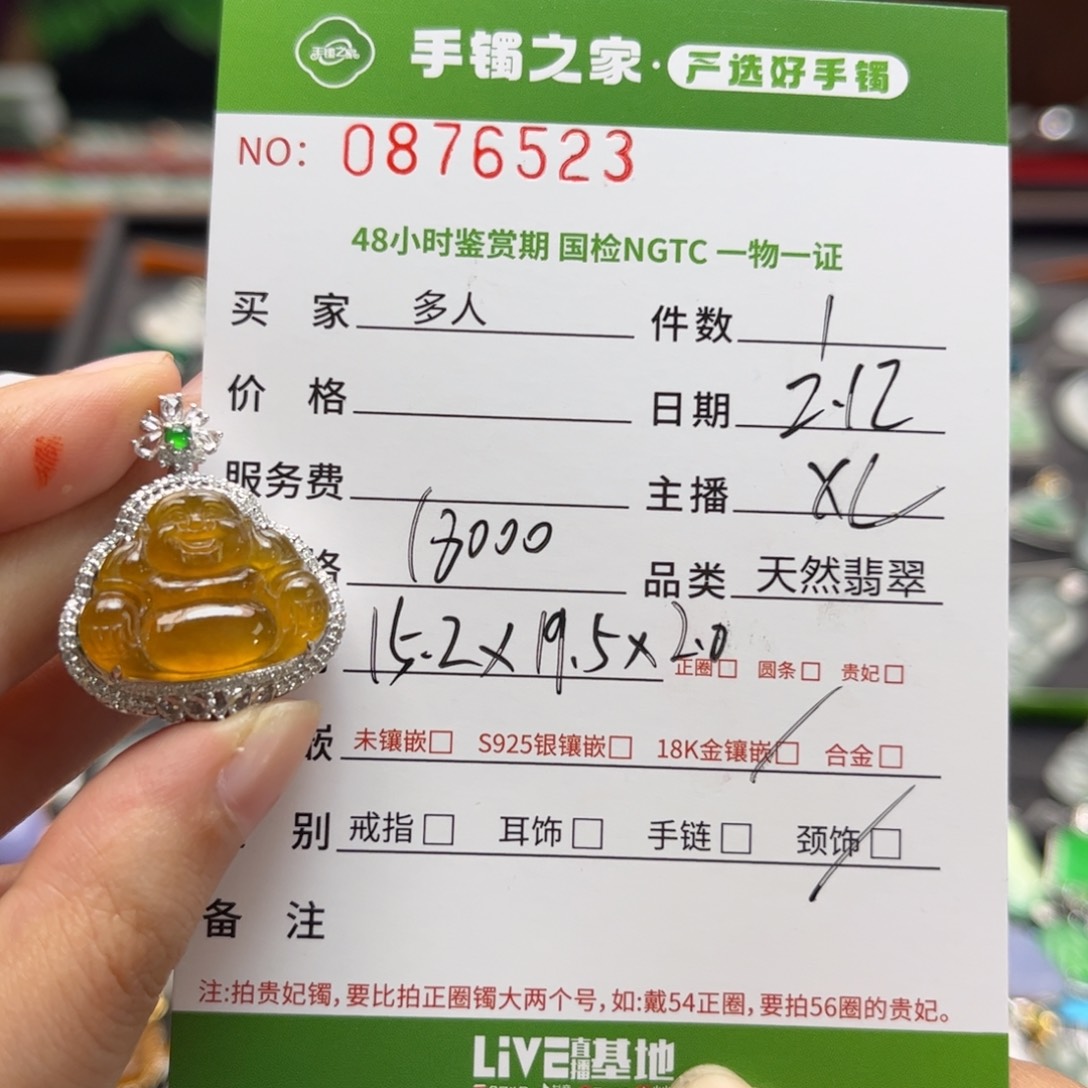 【闪购商品】翡翠颈饰18K金镶嵌多人