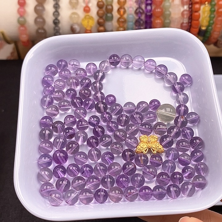 未镶嵌卡6.8玻利维亚紫水晶10个玛瑙/玉髓