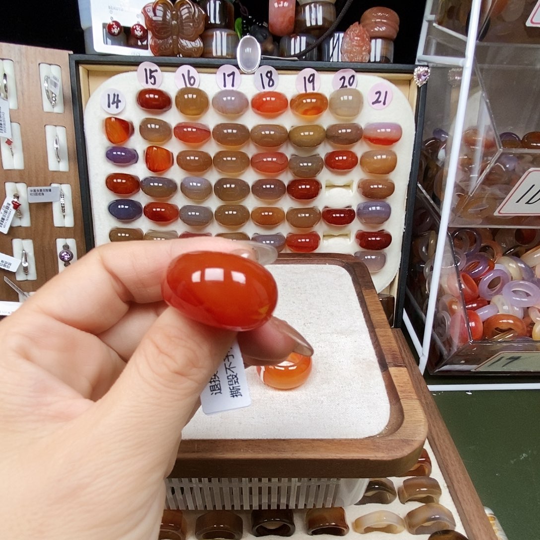 终***。玛瑙/玉髓合金戒指