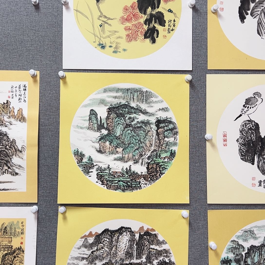 青***末国画小品卡纸三张