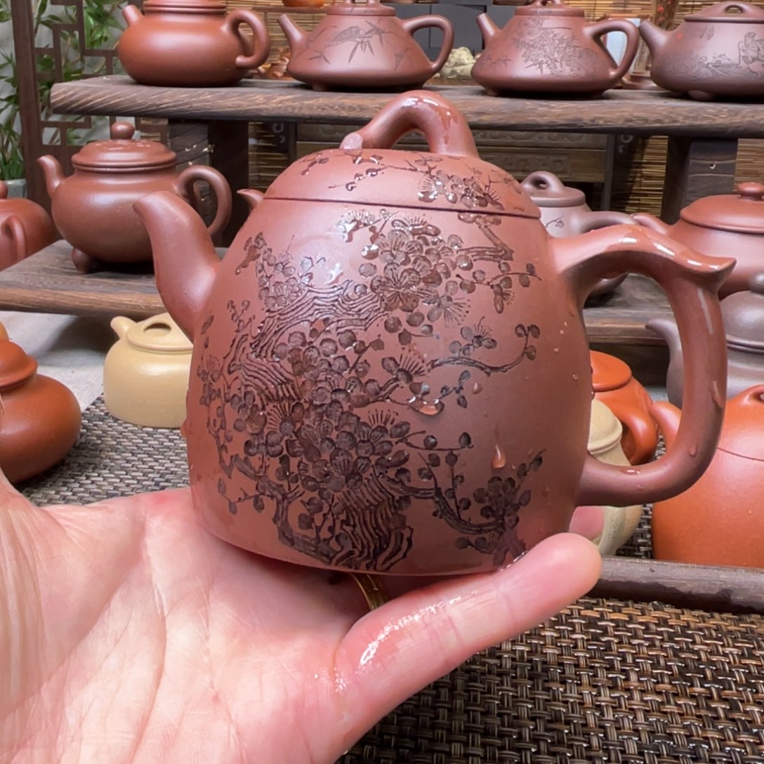 紫砂茶壶宜兴原矿紫砂手工制240