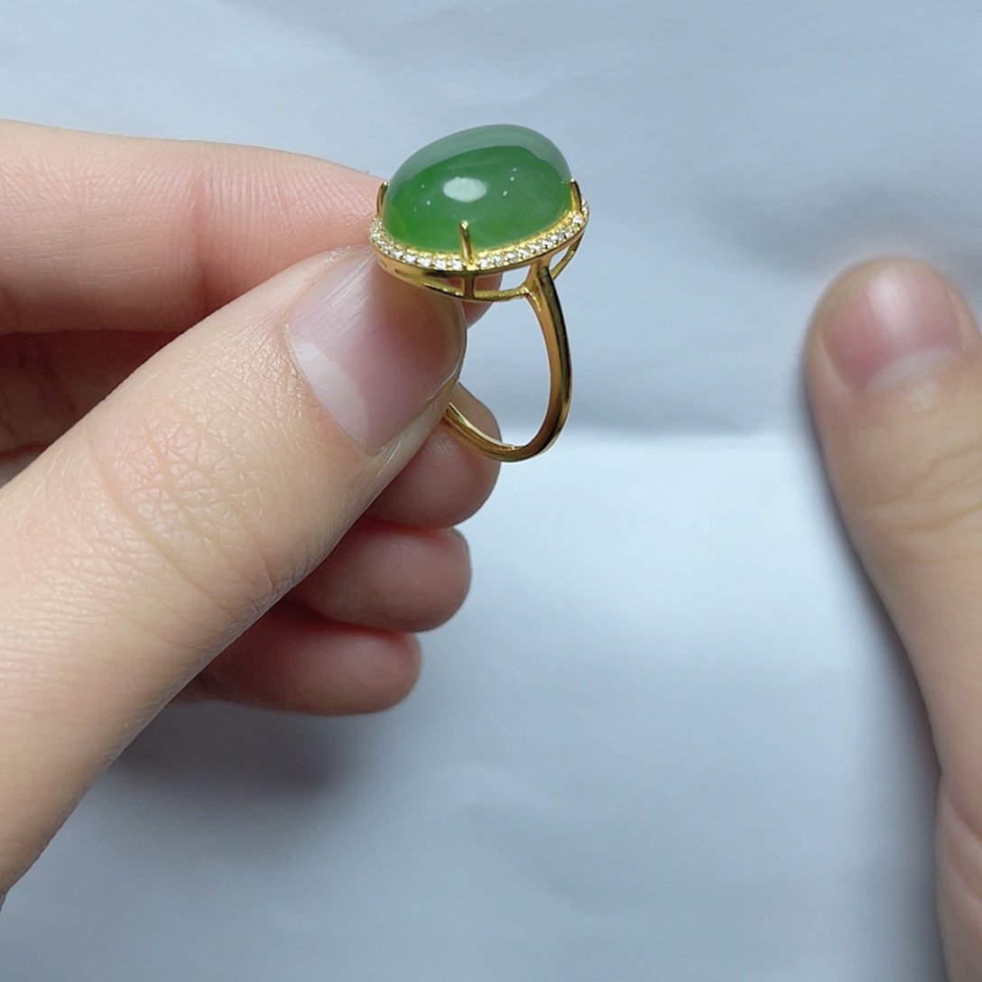 和田玉戒指（单用款）。k k 银S925镶嵌