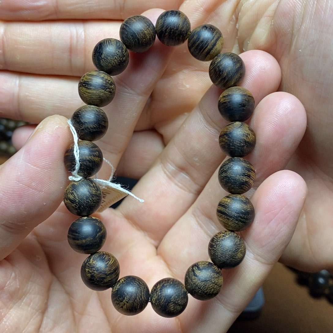 沉香手串F****7越南芽庄白奇楠1.0饱满虎皮纹