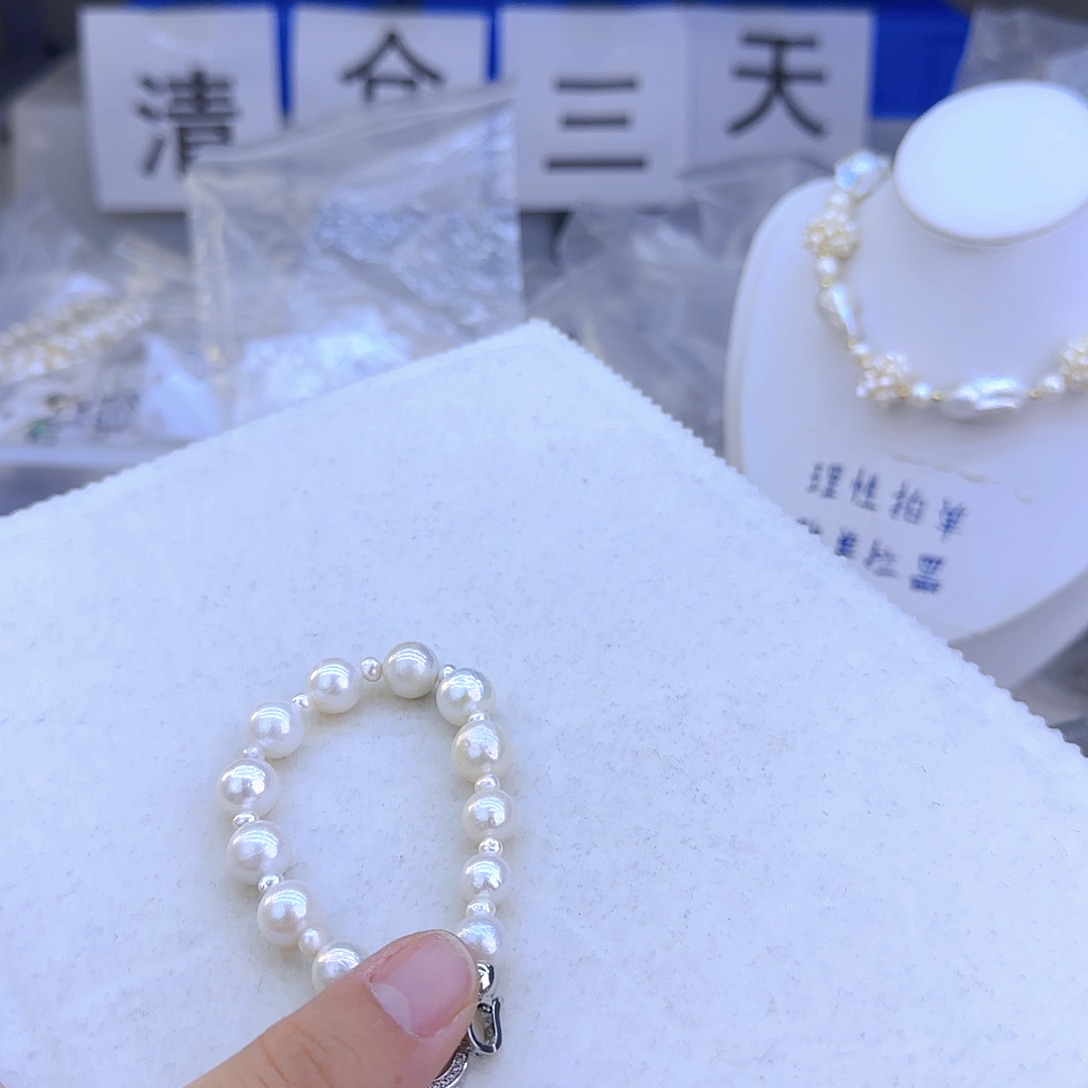 未镶嵌项链定制3淡水珍珠
