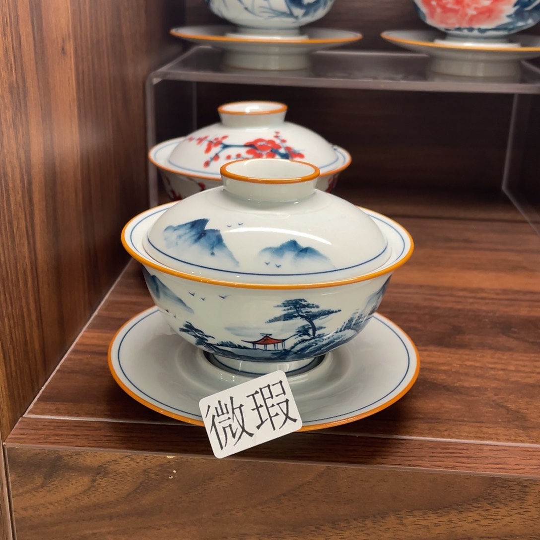 微瑕釉下彩纯手绘