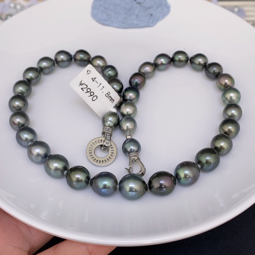 【闪购商品】海水珍珠项链未镶嵌小***何大溪地项链9.4-11.8mm燕