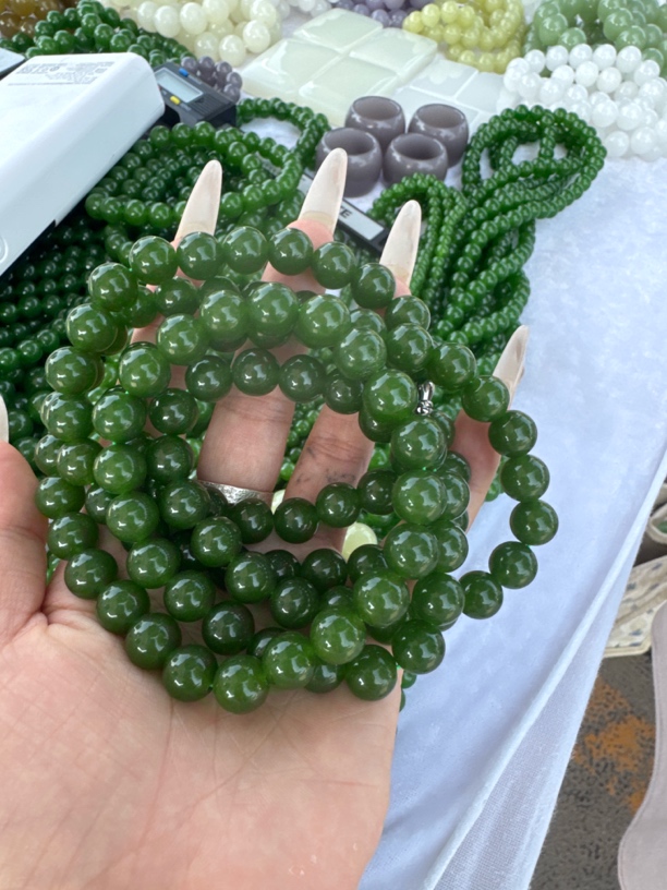 高端精品菠菜绿挂链 卡10 108粒