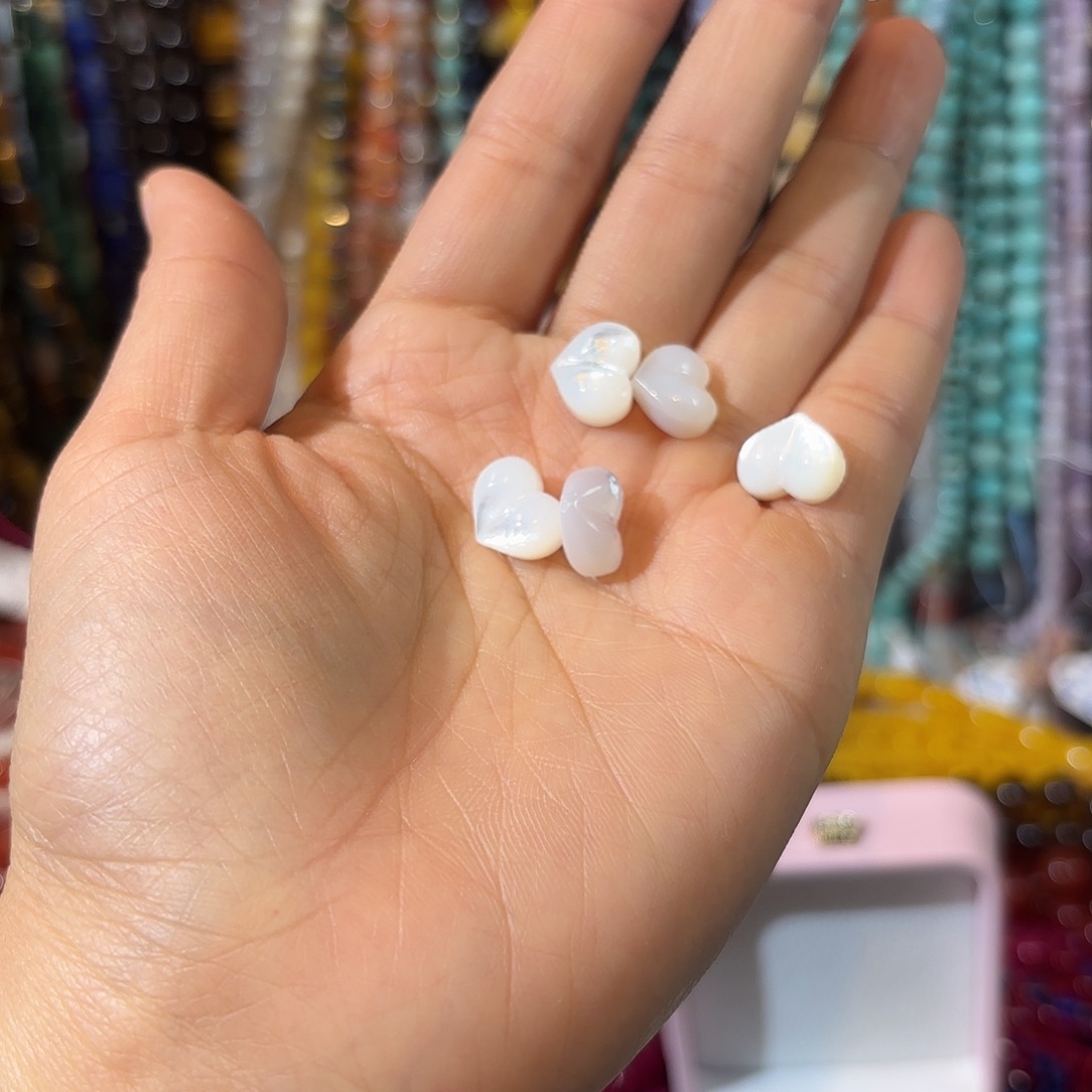玛瑙/玉髓未镶嵌珠宝半成品白贝k10-12mm4颗