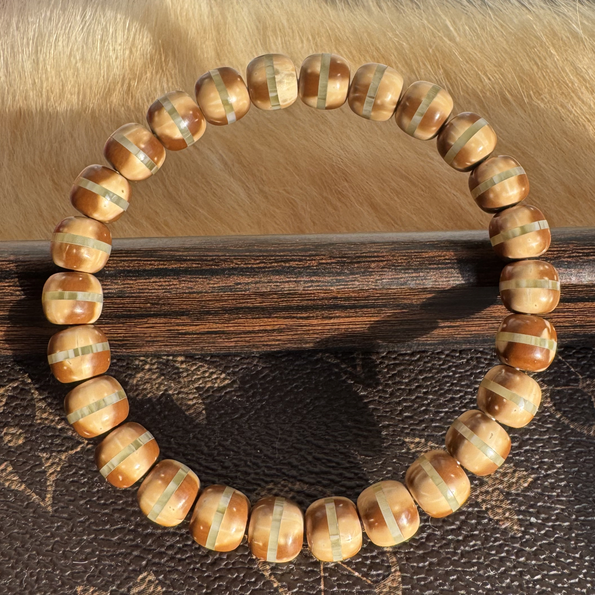 9尺寸一线天花皮腰带镶嵌单圈文玩手串纯肉实心紫金鼠男女手持串