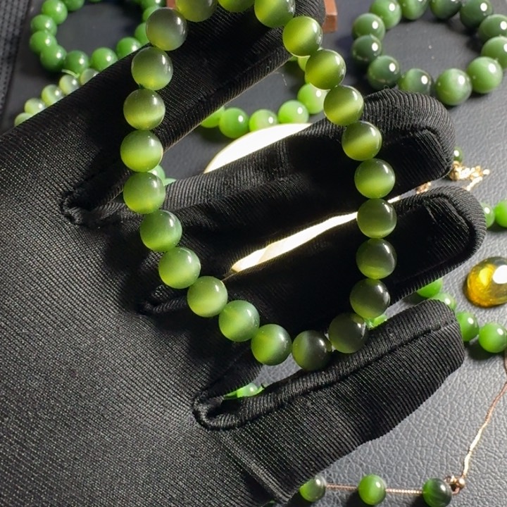 和田玉（碧玉）手串未镶嵌丽*