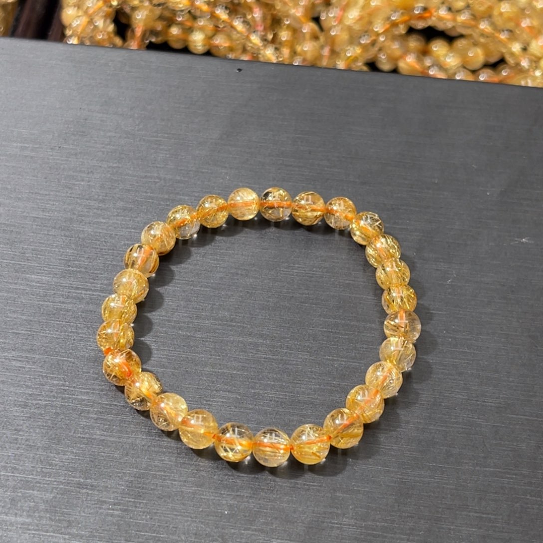 粥****未镶嵌手串发晶钛晶