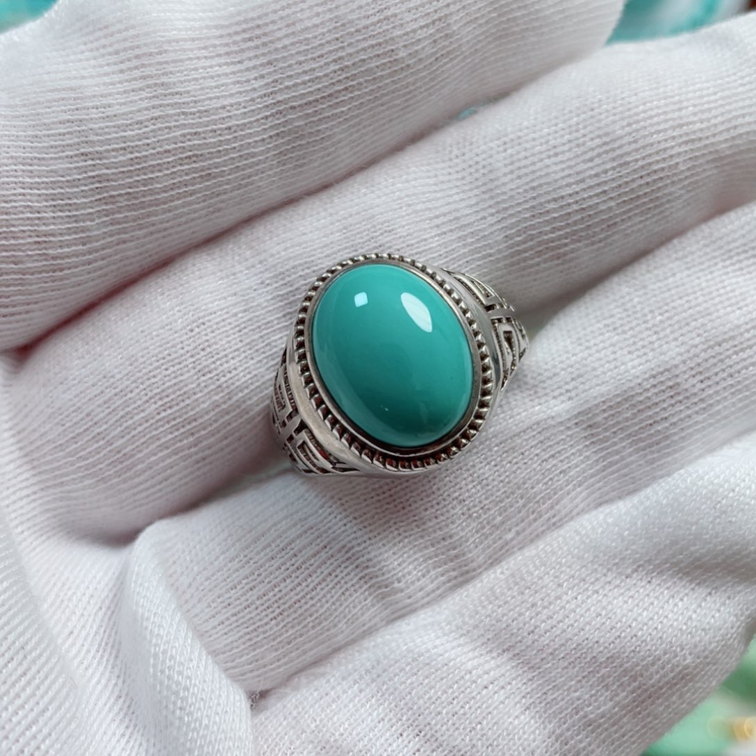 绿松石珠宝奇石银S925镶嵌