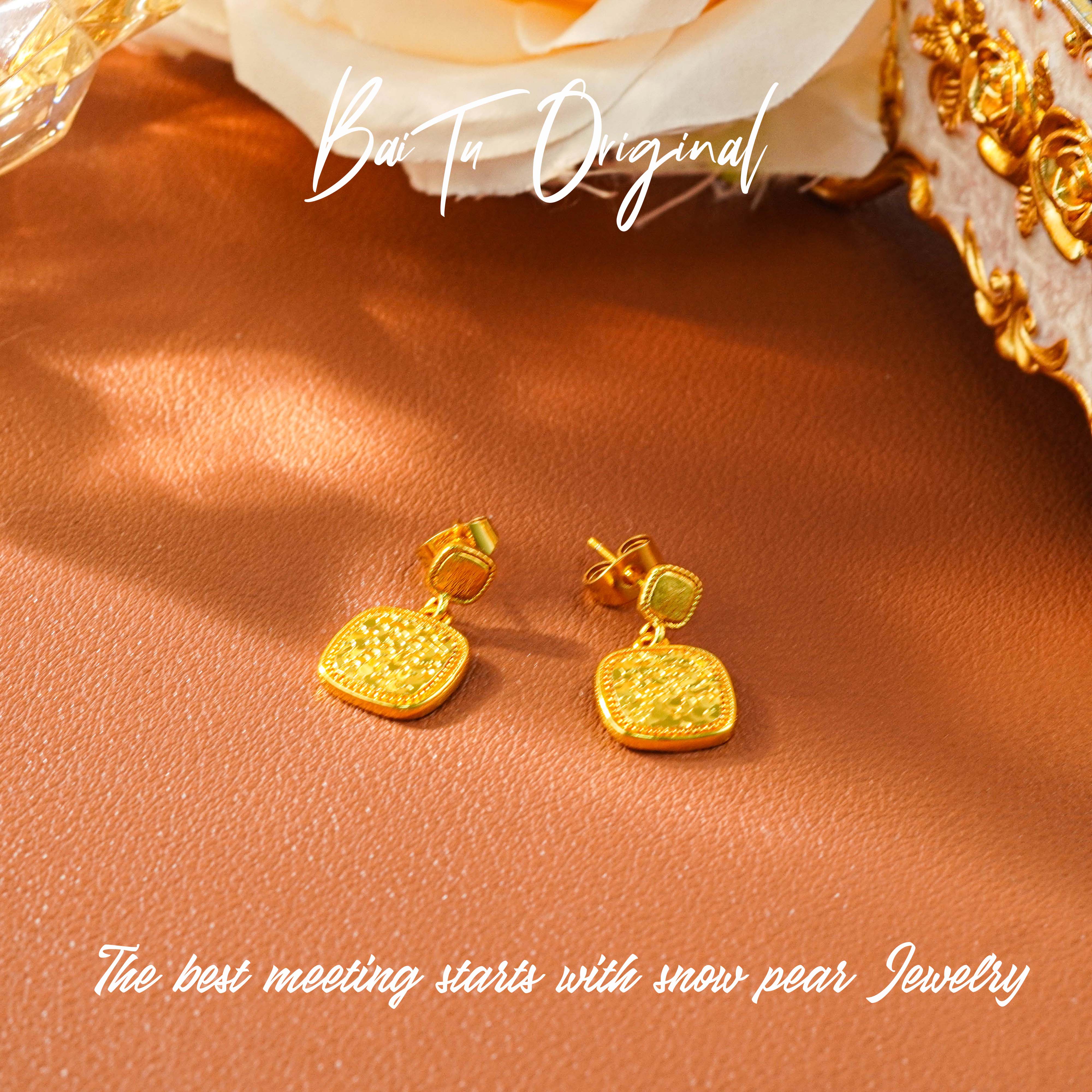 铜合金耳饰 【柏荼】铜♠原创设计 YDE0133 耳环