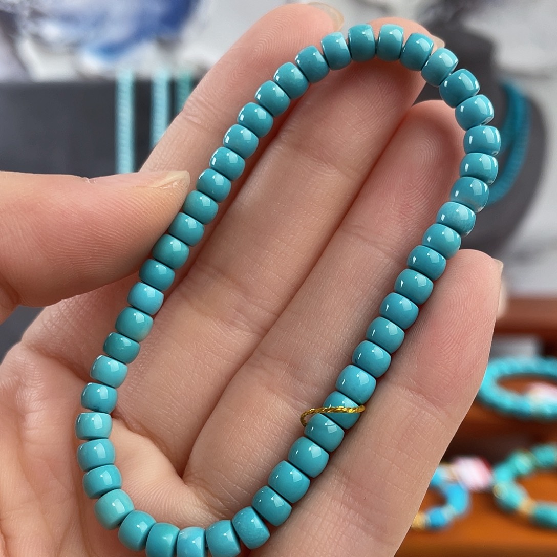 安***王绿松石未镶嵌配饰云盖寺直切4.6+