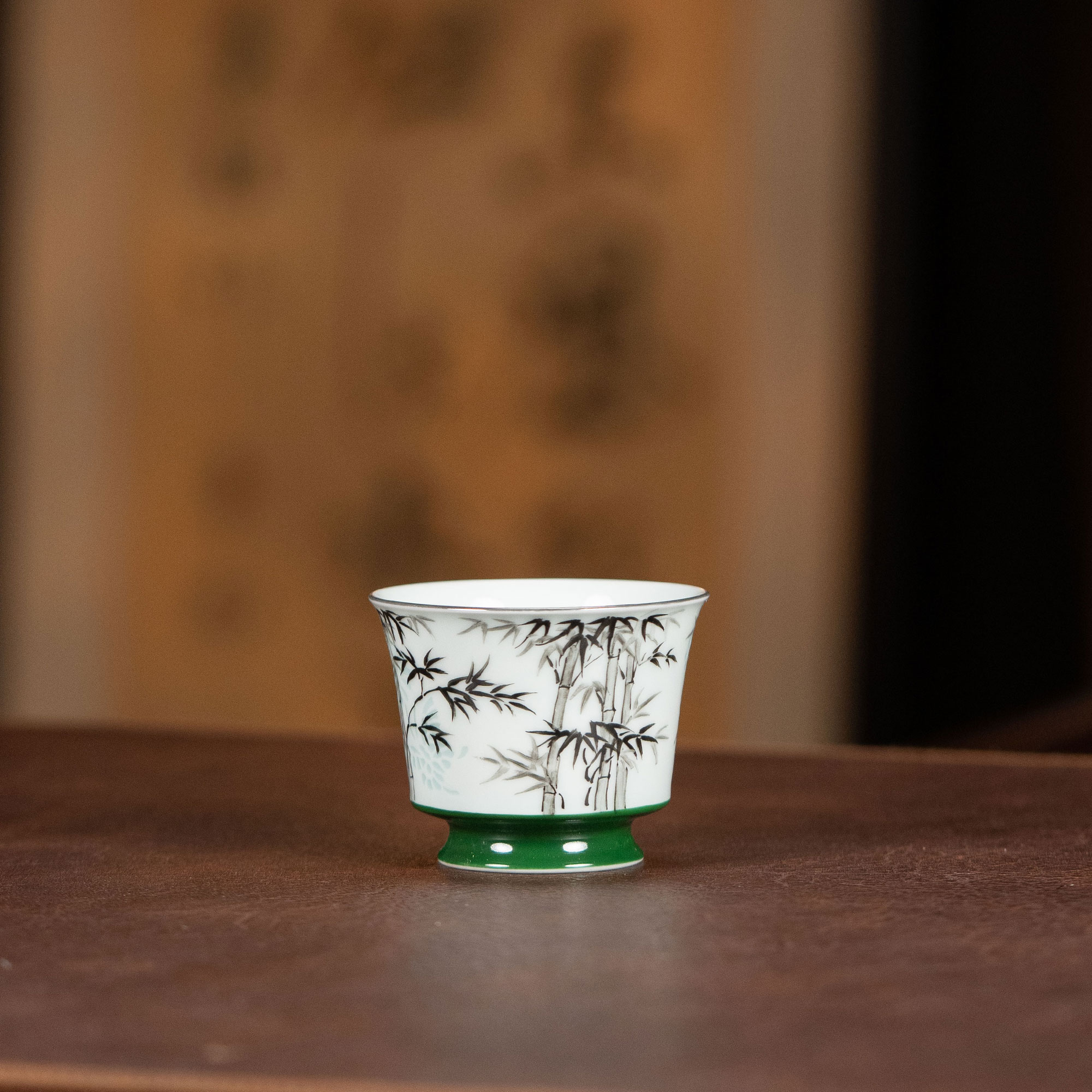 墨竹衔翠杯 陶瓷主人杯 约60cc茶周边系列SG
