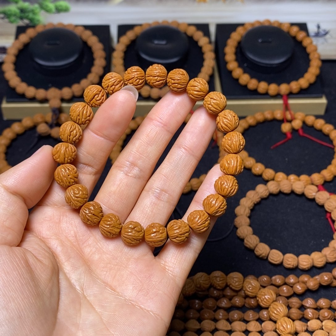 大***白桃核手串秦岭文玩桃核