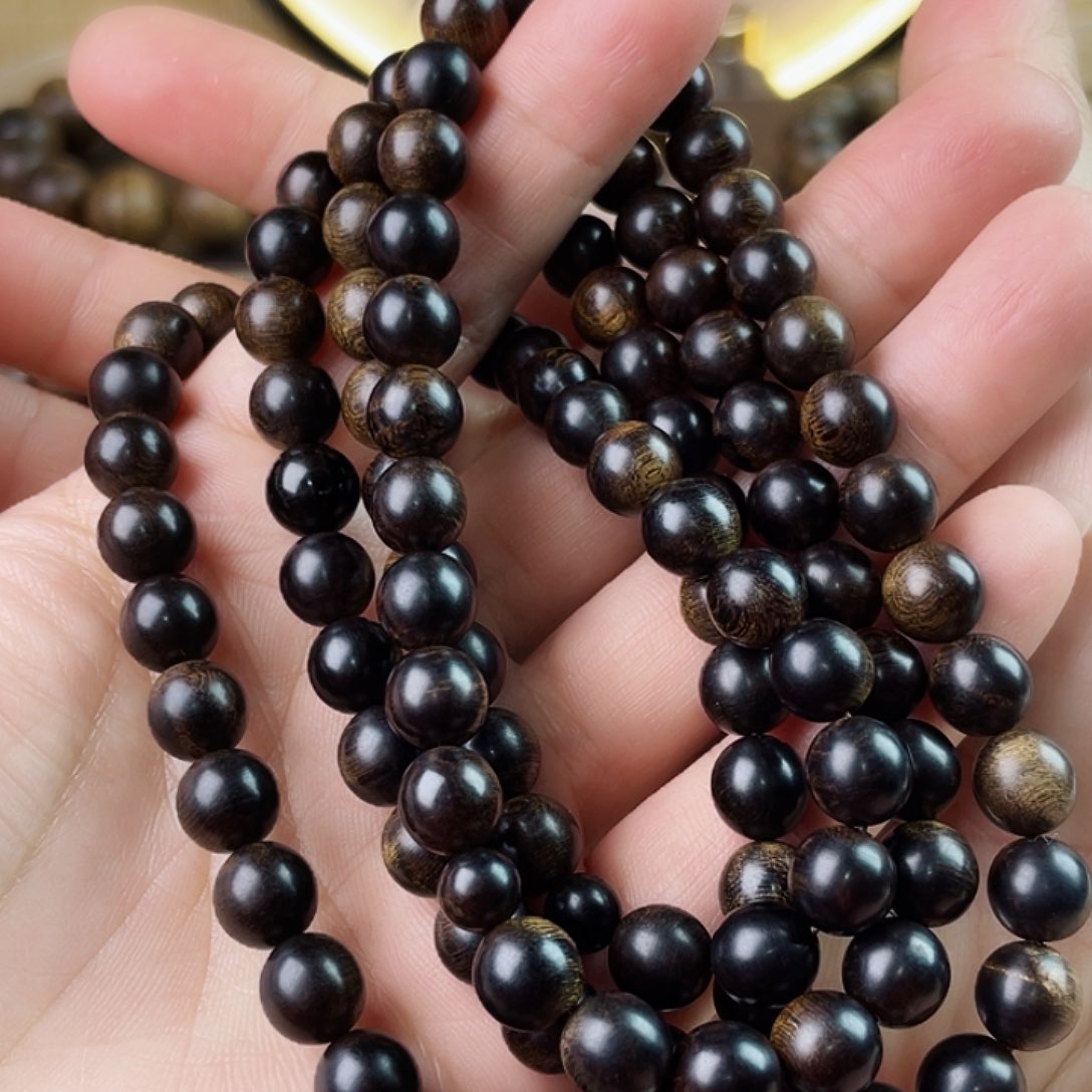 沉香手串广****虾帝王紫棋玉化老料瘤疤0.8