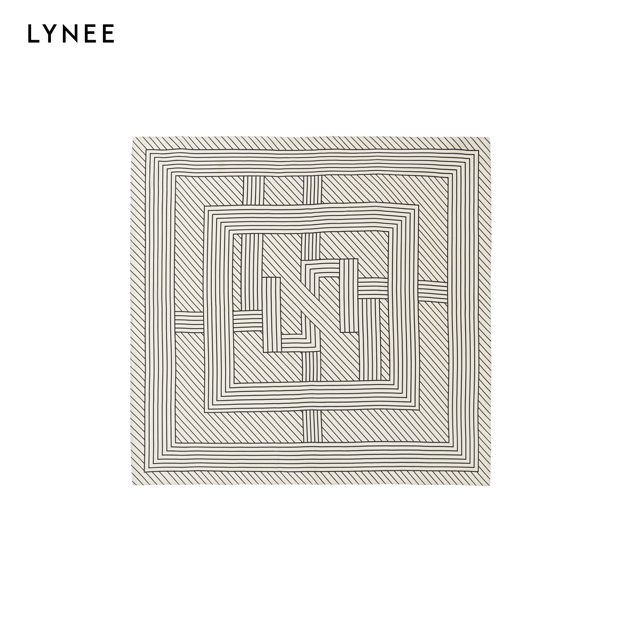 LYNEE  老花LOGO桑蚕丝方巾双面印花LAD2FSA024