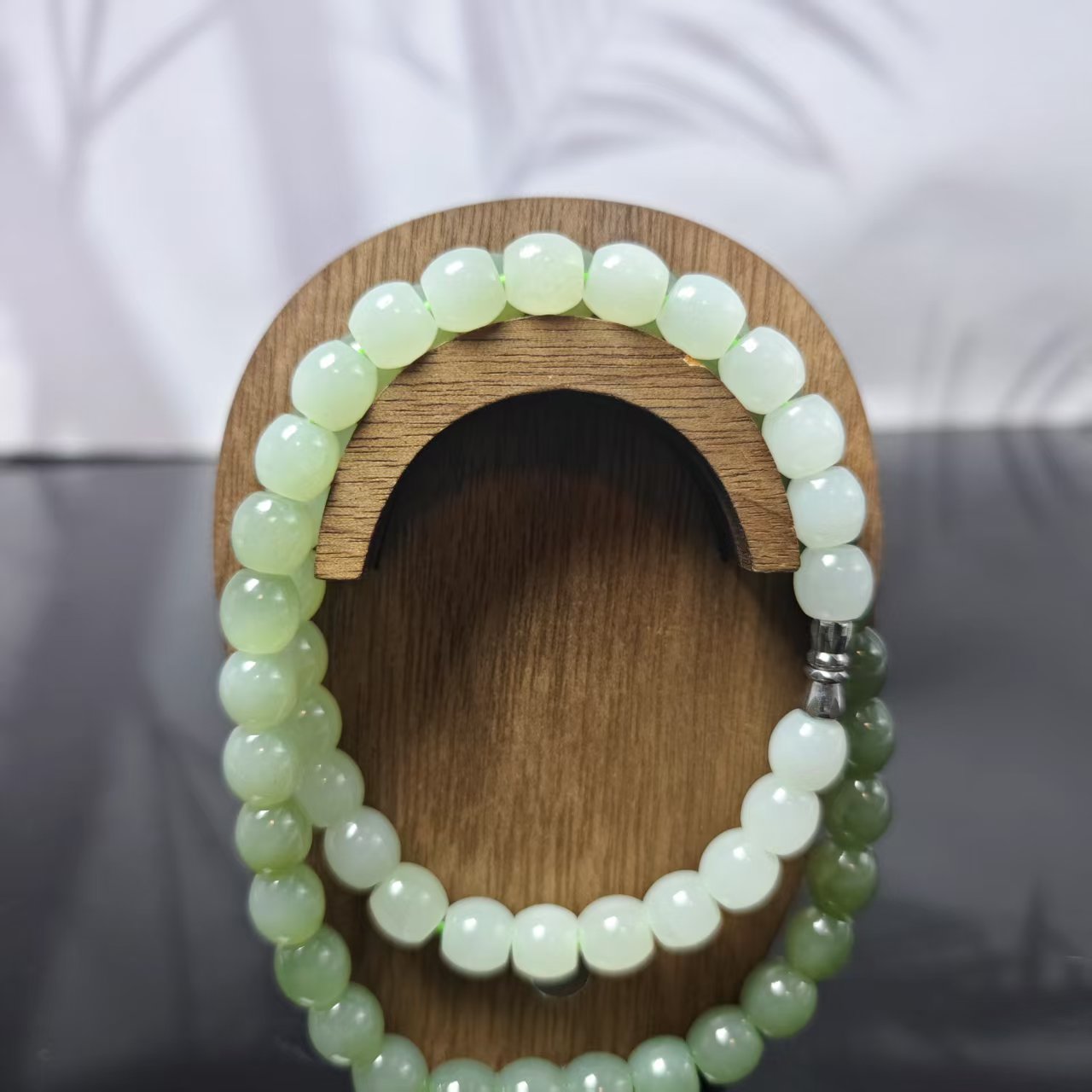 Z和田玉渐变桶珠项链（卡8）0843