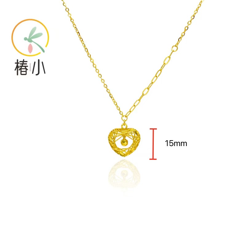 坠链均足银 999爱心车花编织蹦迪灵动项链【椿小】618009